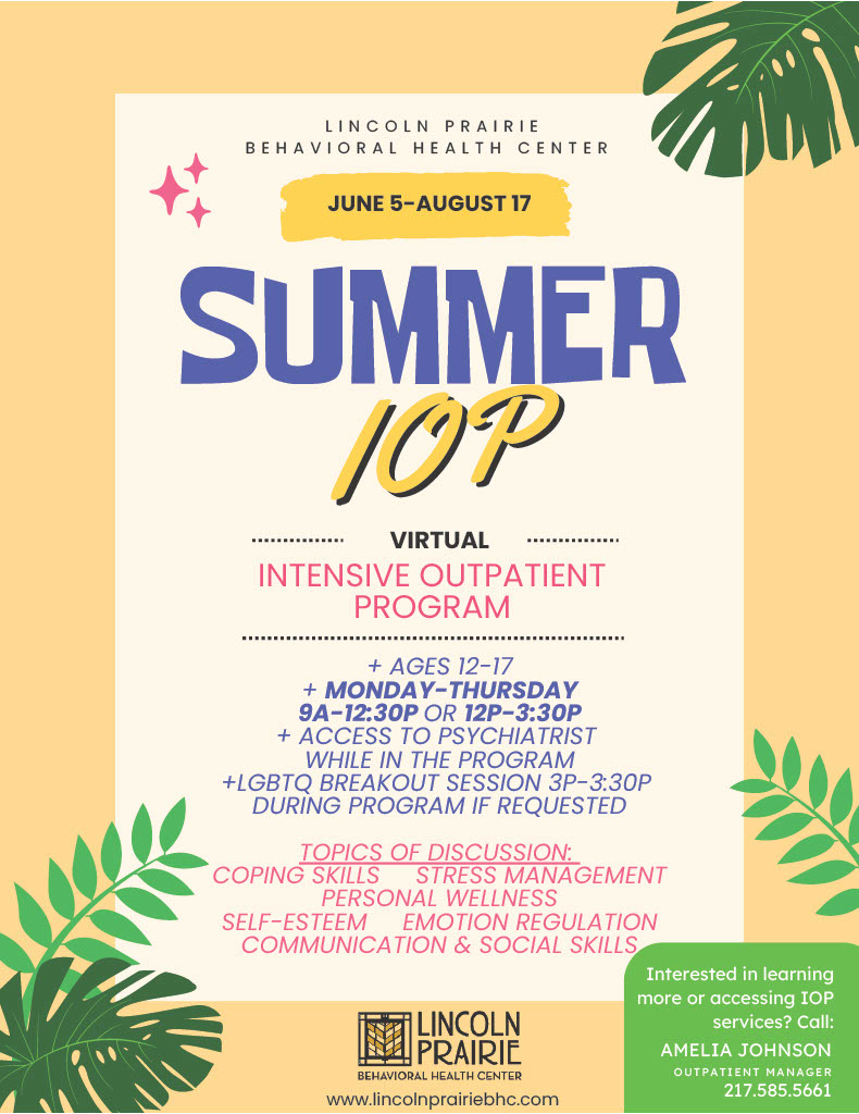 Summer IOP Virtual Intensive Outpatient Program